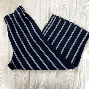 Striped Wide Leg Ankle Pants